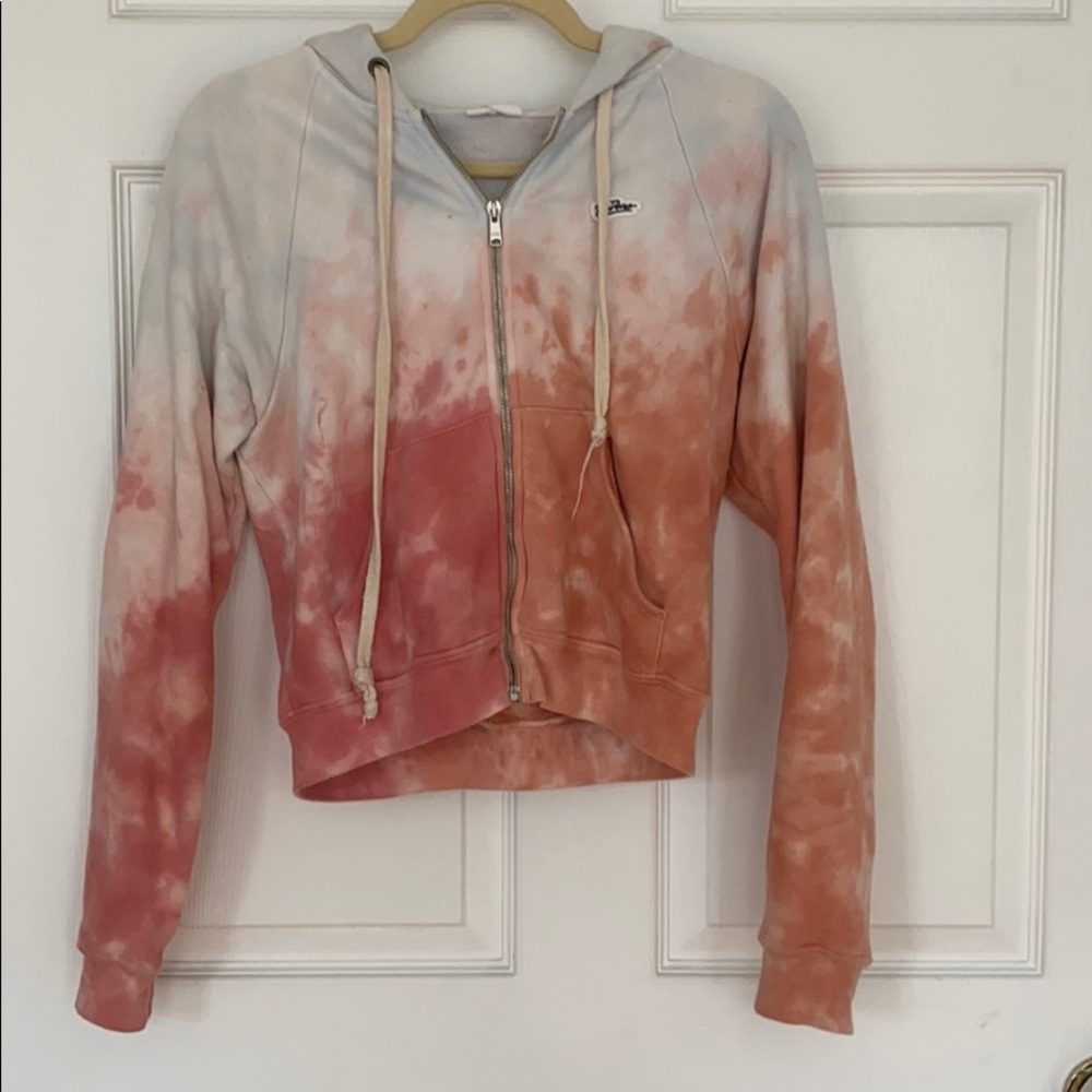 Re/Done Tie Dye Zip Up Hoodie